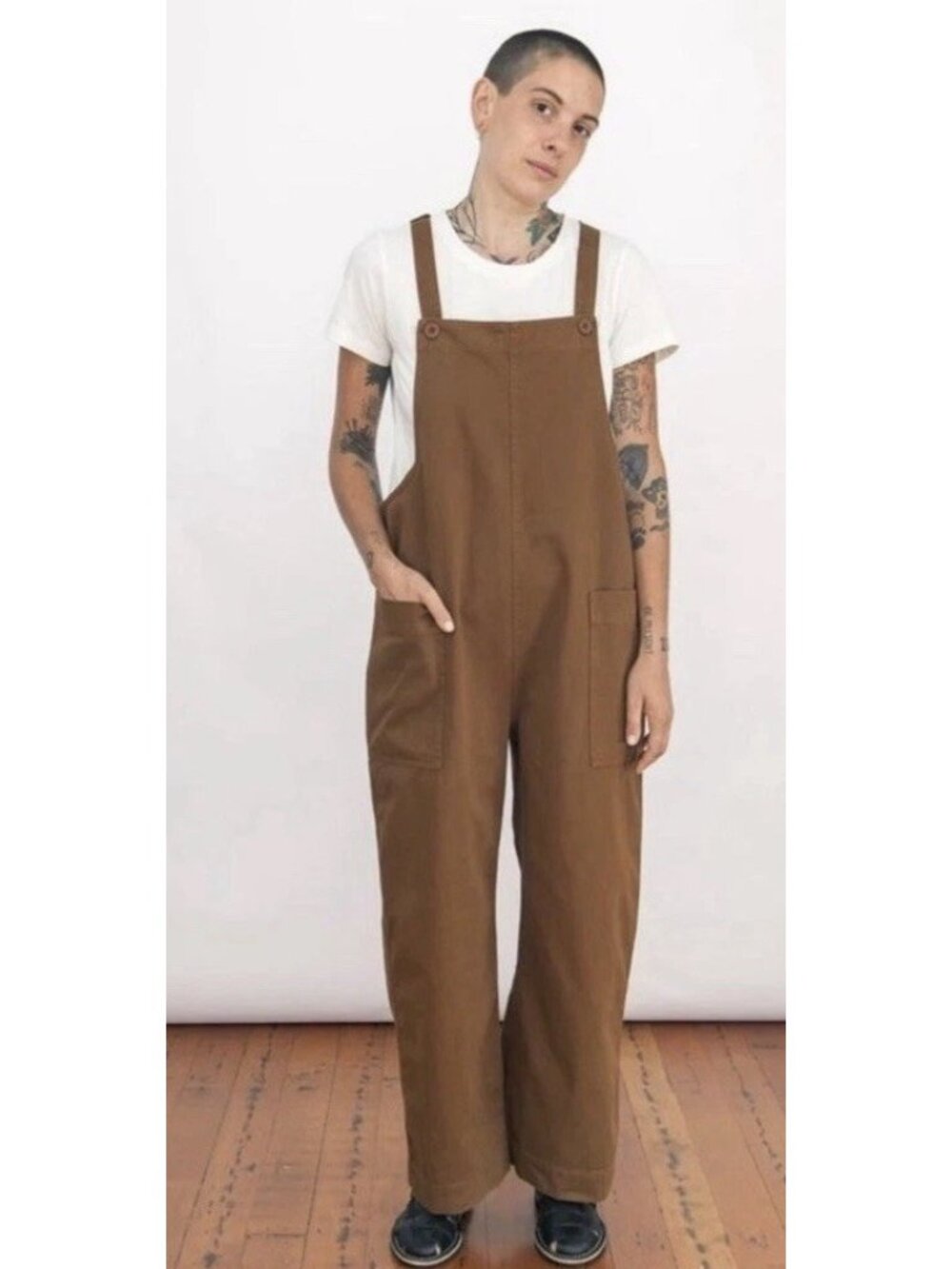 Ali Golden Copper Overall Jumper Womens XL Adjustable Straps Pockets Utility